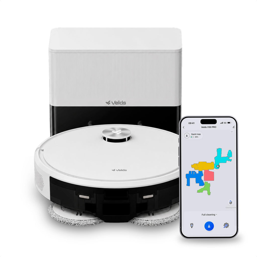V50 PRO Robot Vacuum and Mop, 10,000Pa Suction, Self-Emptying Base, 360° LiDAR Navigation, Dual Rotating Mops, App/Alexa/Google Control, Ideal for Pet Hair, Carpet & Hard Floors