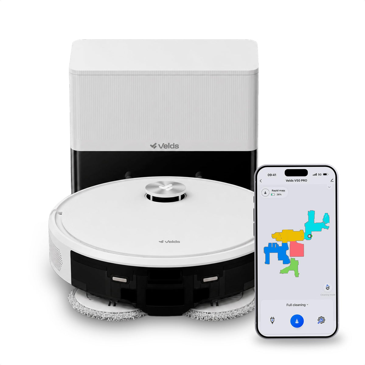V50 PRO Robot Vacuum and Mop, 10,000Pa Suction, Self-Emptying Base, 360° LiDAR Navigation, Dual Rotating Mops, App/Alexa/Google Control, Ideal for Pet Hair, Carpet & Hard Floors