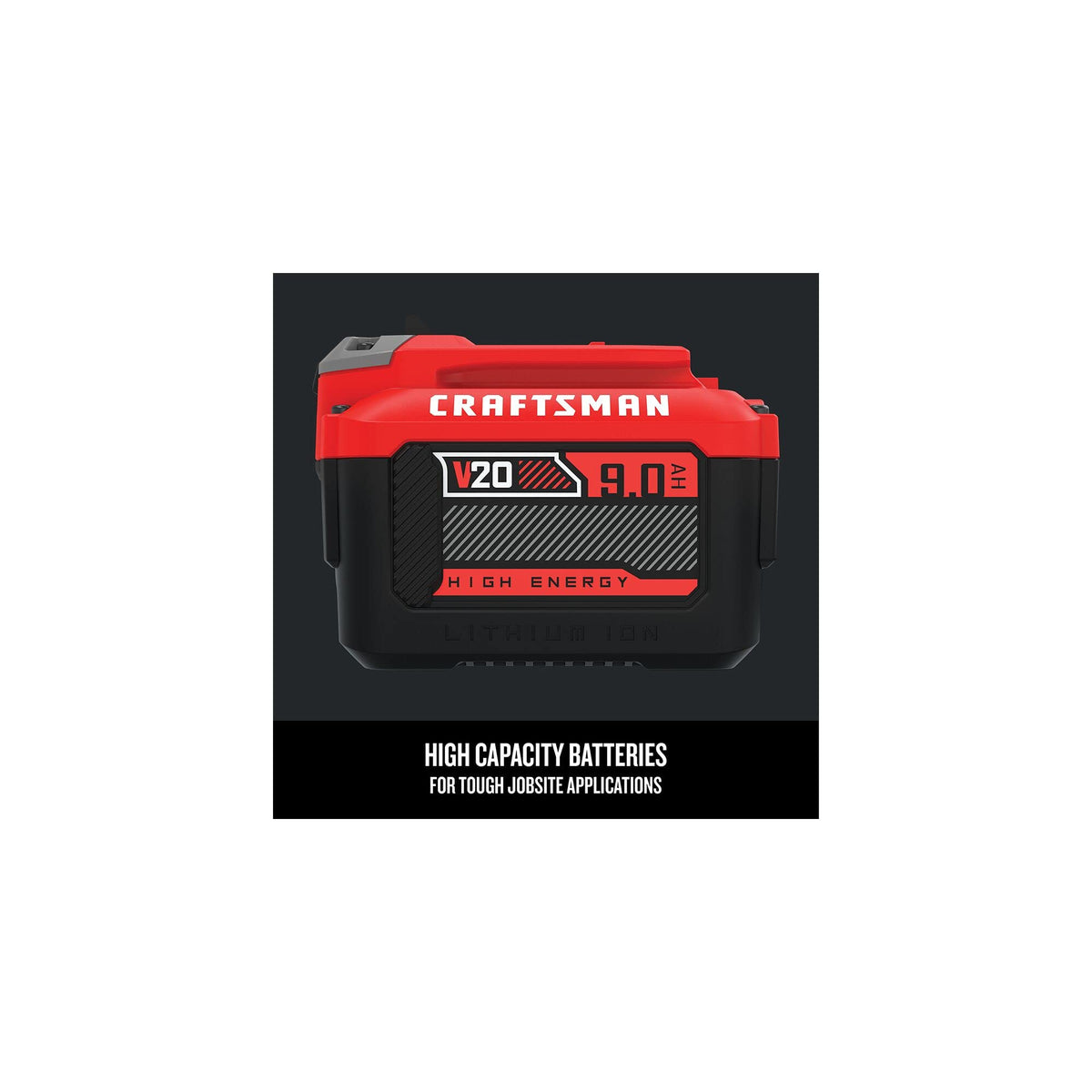 CRAFTSMAN V20 Lithium Ion Battery for Power Tools, 9 Ah, LED Charge Indicator (CMCB209)