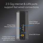 NETGEAR Nighthawk WiFi 7 Router RS200, Up to 2,500 sq ft, 6.5 Gbps