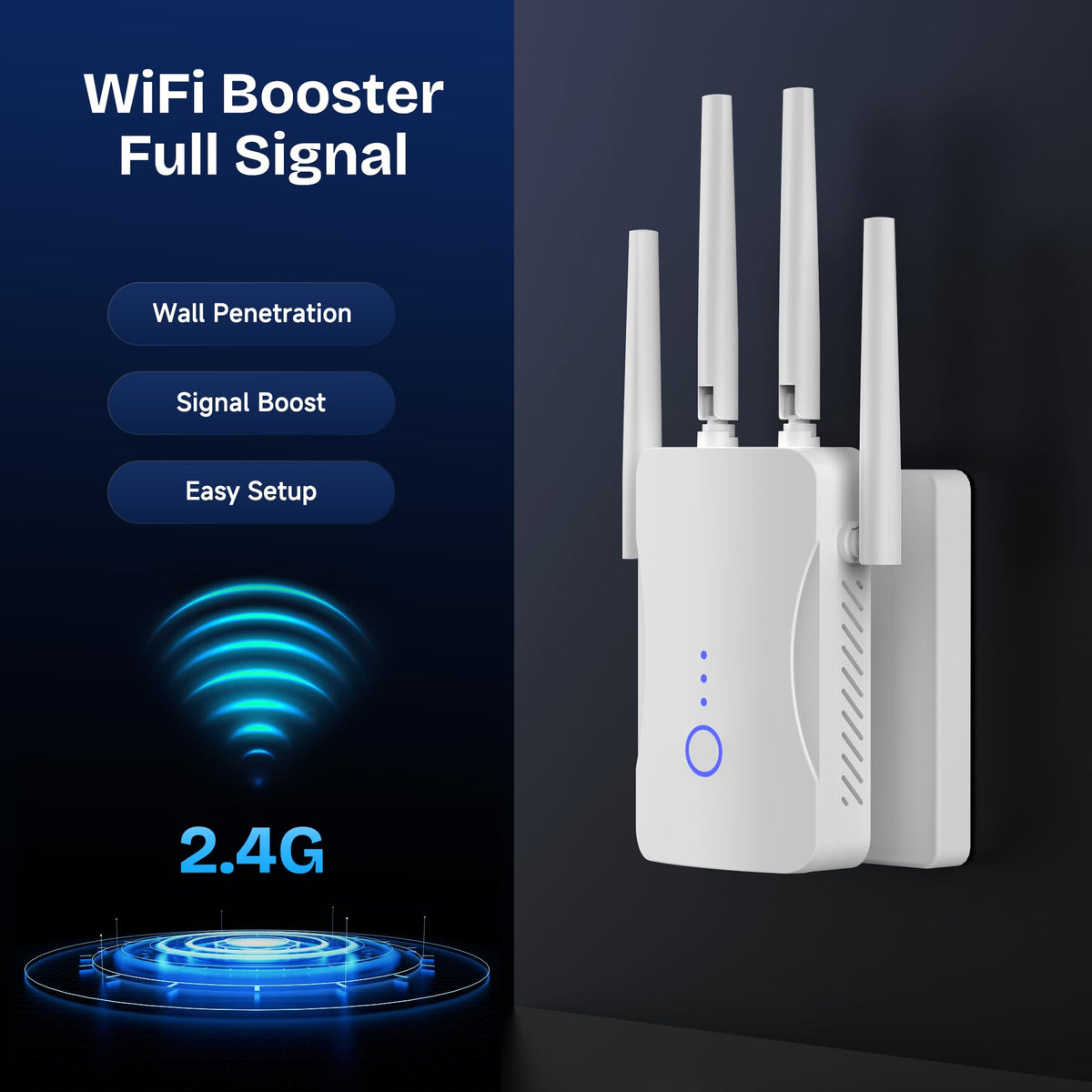 WiFi Extender, 2026 New 15X WiFi Extender Signal Booster 2.4GHz
