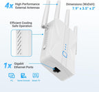 WiFi Extender 2026 AC1200 Dual Band 5GHz/2.4GHz Signal Booster Up to 15,999 Sq.ft, 3-in-1 Wireless Repeater Router Amplifier for Home with Ethernet Port