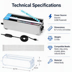 Piefeak Semi-Automatic Beading, 100W Electric Bead String Maker with Adjustable Roller Width, 2 Channels, Quick Beading for Jewelry Making