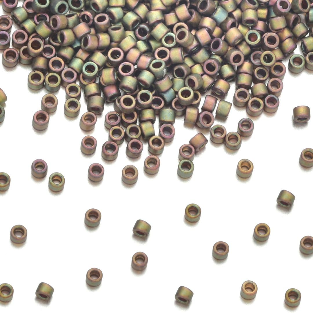 30g Miyuki Delica 11/0 Seed Beads, 24Kt Gold-Lined Crystal Gold DB33