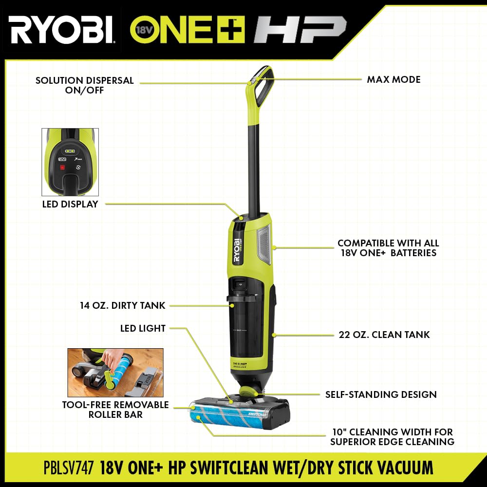 ONEAND HP 18V Cordless SWIFTCLEAN Wet/Dry Stick MOP and Vacuum Tool ONLY
