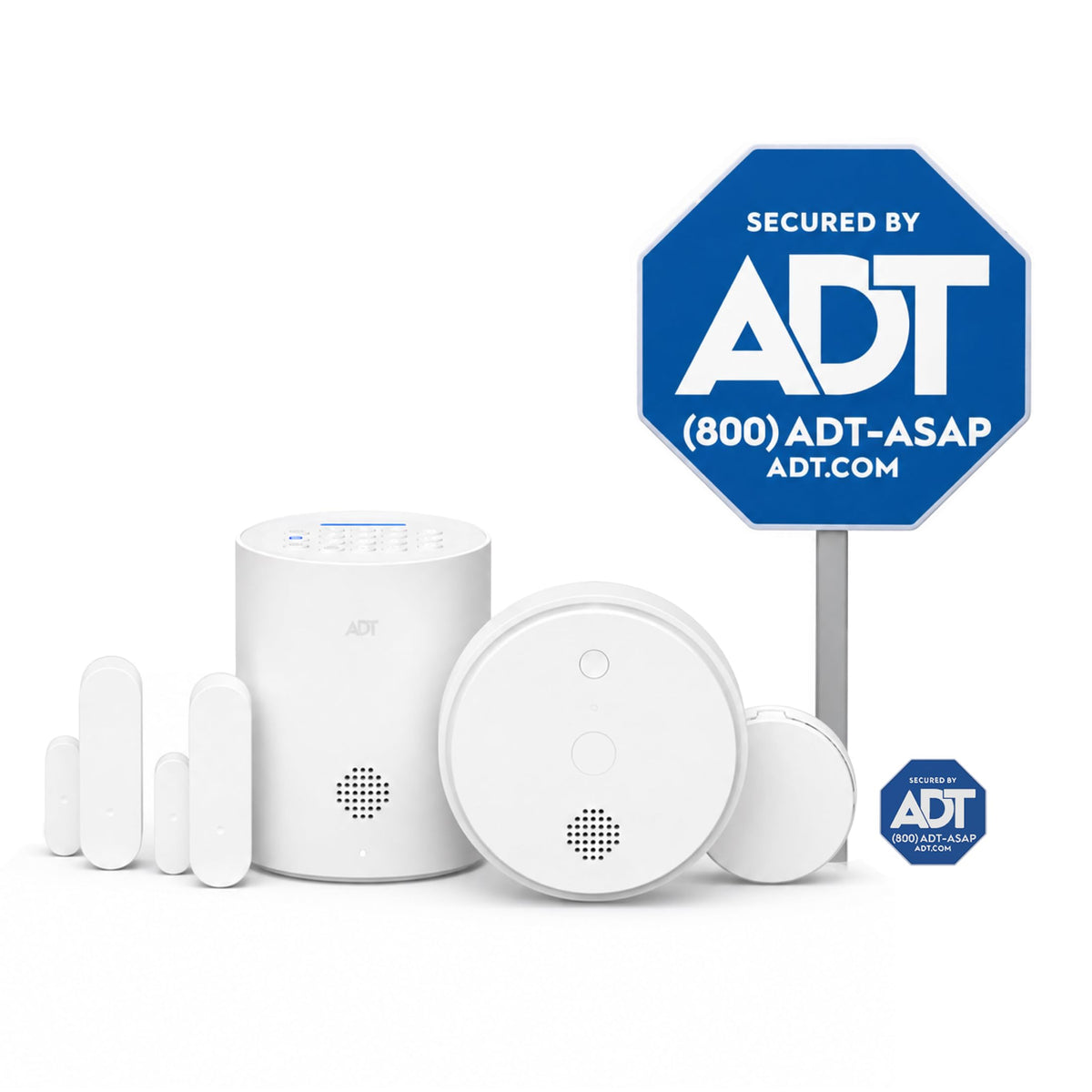 ADT Blu Home Safety Kit, Smoke, CO and Water Leak Sensors, Plan Required