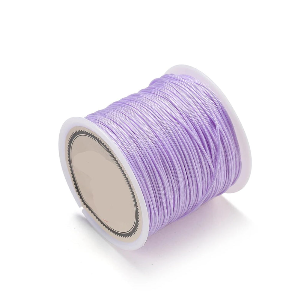 Nylon String 100pcs *100M 0.8mm Nylon Thread Cord Chinese Knot Bracelet Braided String for Tassel Beading Jewelry Making(Light Purple)