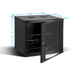 Wall Mount Server Cabinet for Networking Data Home Video WiFi Internet System with 12 inch Install Depth (6U 450mm deep)