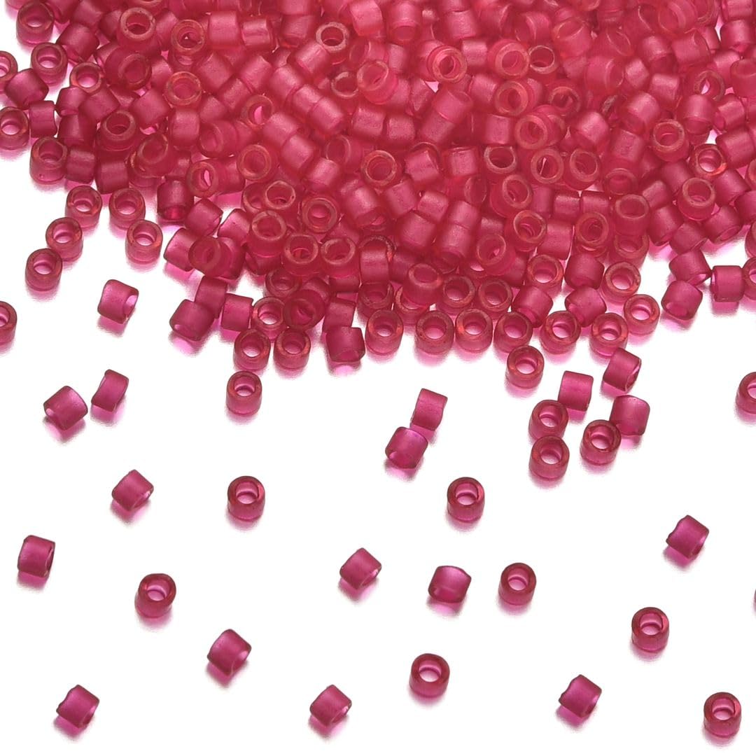 30g Miyuki Delica 11/0 Seed Beads, Transparent Matte 24Kt Gold Plated DB331