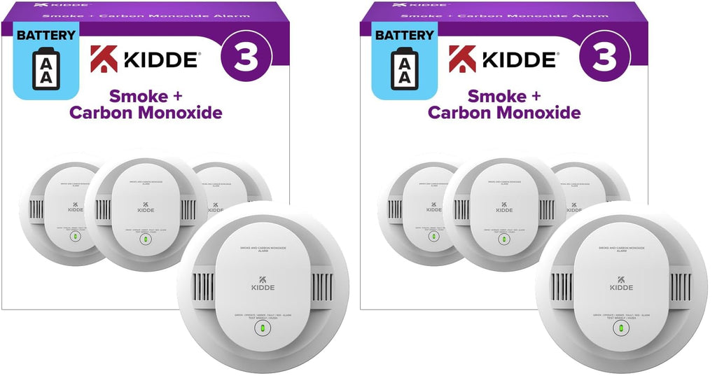 Kidde Smoke & Carbon Monoxide Detector, AA Battery-Powered, 30CUDR, 3 Pack