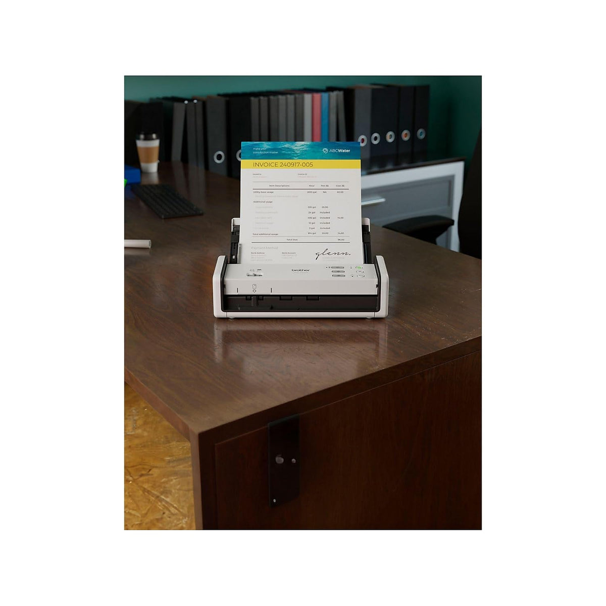 Brother ADS-1350W Wireless Compact Desktop Scanner | Scan Speeds of Up to 30ppm | Single Pass Double-Sided Scanning