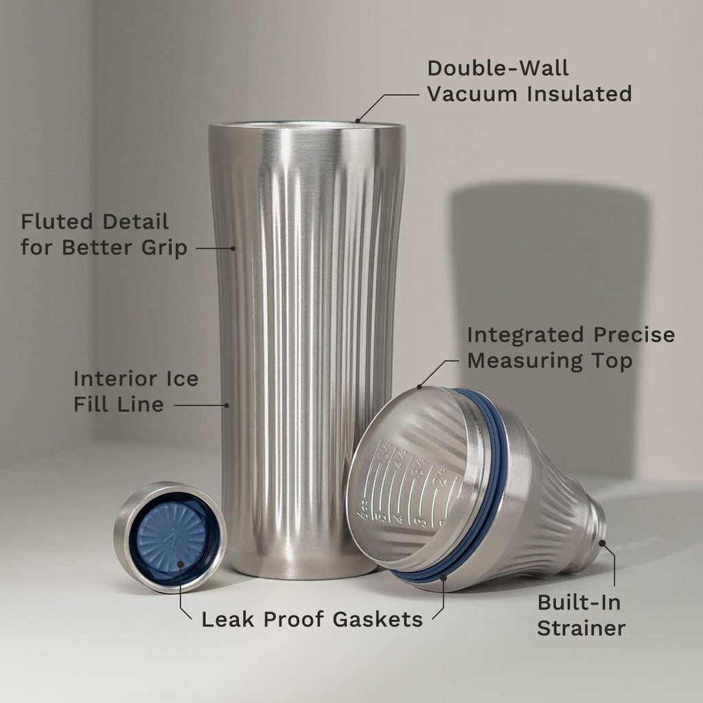Diamond Edition Hybrid Cocktail Shaker Set, Stainless Steel, 28 oz