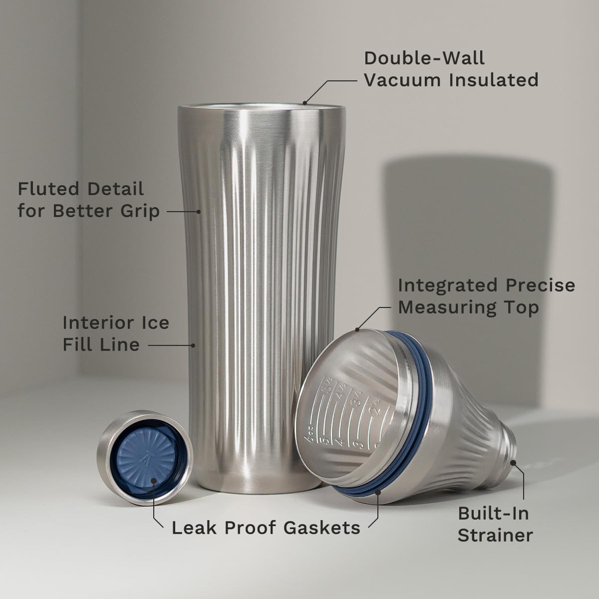 Diamond Edition Hybrid Cocktail Shaker Set, Stainless Steel, 28 oz