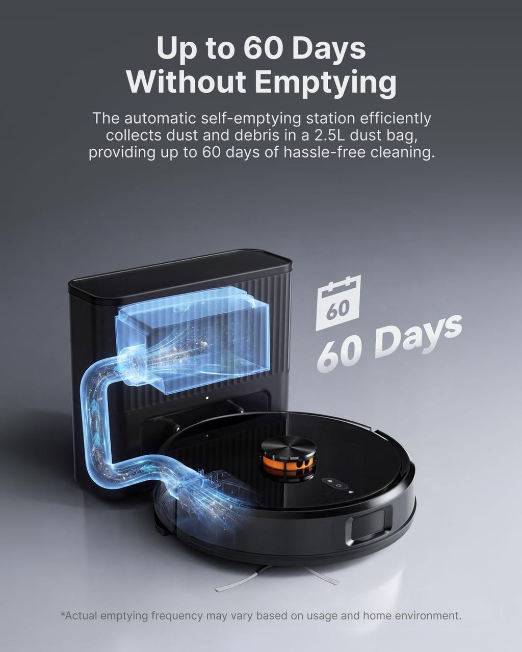 VONKO Robot Vacuum and Mop, 8000Pa, Self-Emptying, LiDAR Navigation