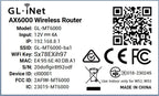 GL.iNet GL-MT6000 Flint 2 Wi-Fi 6 Gaming Router Dual 2.5G Ports