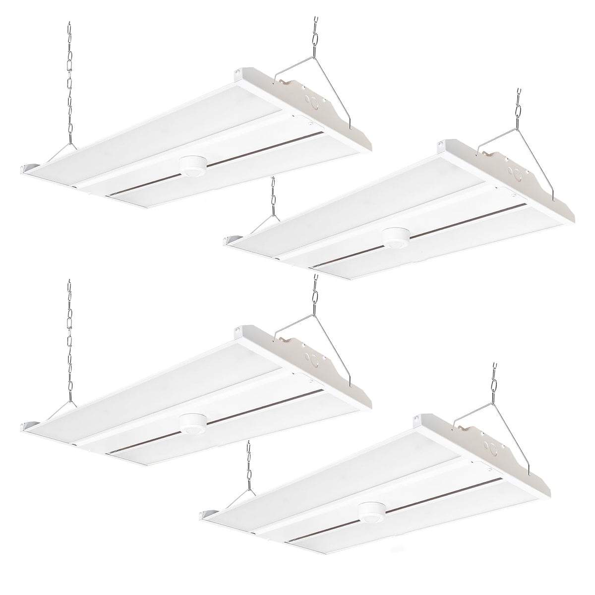 2FT LED Linear High Bay Fixture with Motion Sensor, 155W LED Shop Light, 20,925lm 135LM/W, 120-277V, 5000K Daylight Linear Hanging Light, UL Listed - 4PK