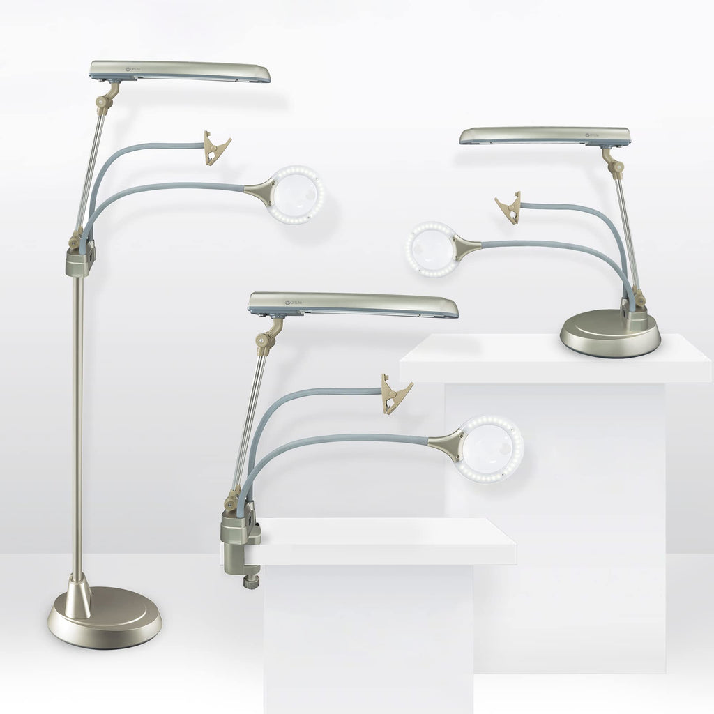 OttLite Ultimate LED 3-in-1 Creative Station with Magnifier, Champagne
