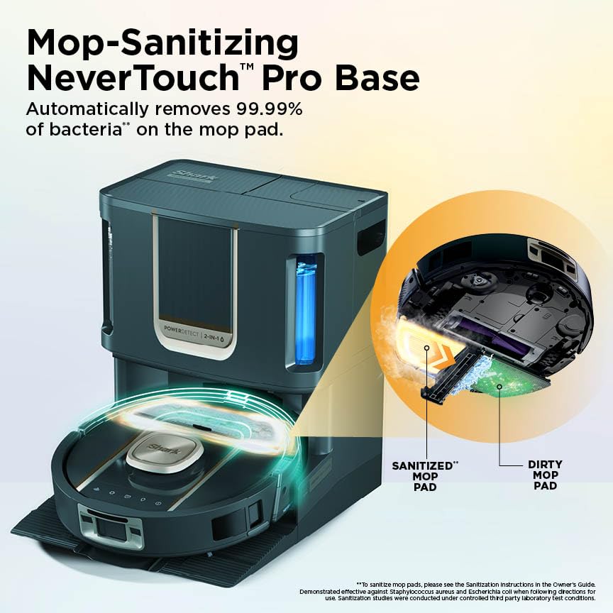 Shark PowerDetect ThermaCharged NeverTouch Pro Robot Vacuum, Black RV2920XE