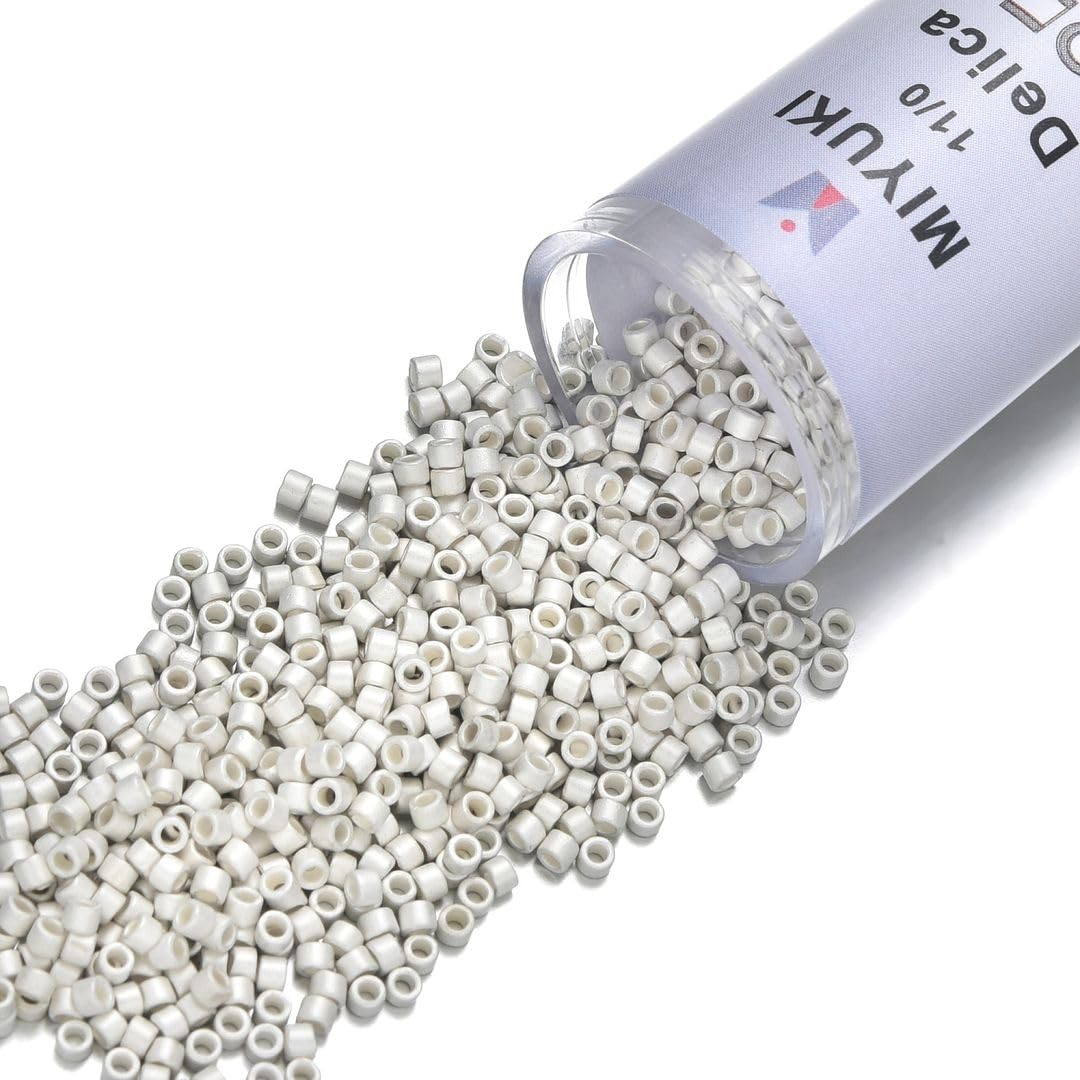 30g Miyuki Delica 11/0 Seed Beads, 24Kt Gold-Lined Crystal Gold DB33