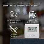 Ecosense Continuous Home Radon Detector, Battery Powered, Display, EF100