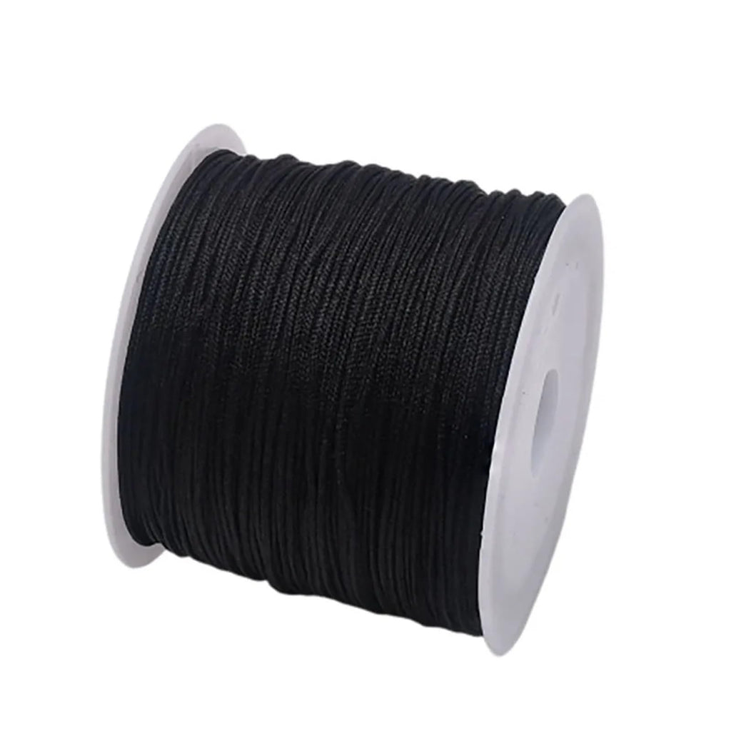 Nylon String 100M*100PCS 0.8mm Crafts Nylon Cord for Jewelry Making Beading Braided Satin String for Bracelets Rattail Trim Chinese Knot(Black)