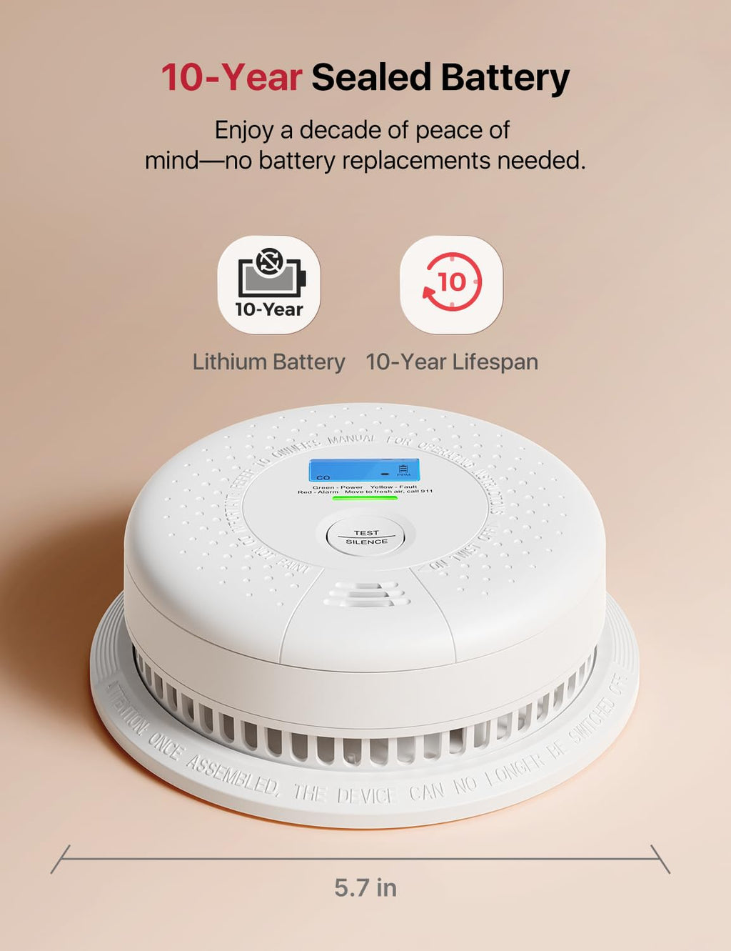 X-Sense Smoke Detector and Carbon Monoxide Detector, SC01, 5-Pack