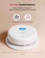 X-Sense Smoke Detector and Carbon Monoxide Detector, SC01, 5-Pack