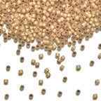 30g Miyuki Delica 11/0 Seed Beads, Matte 24Kt Light Gold-Plated DB334