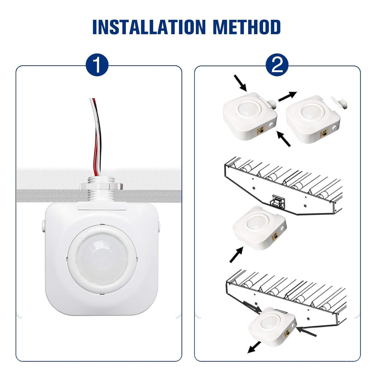 ECOELER High-Bay Occupancy Sensor Switch, 360° Passive Infrared PIR Ceiling Sensor, 120-277VAC, Neutral Wire Required, Automatic Commercial/Residential Lighting Solution, UL Listed, 10 Pack