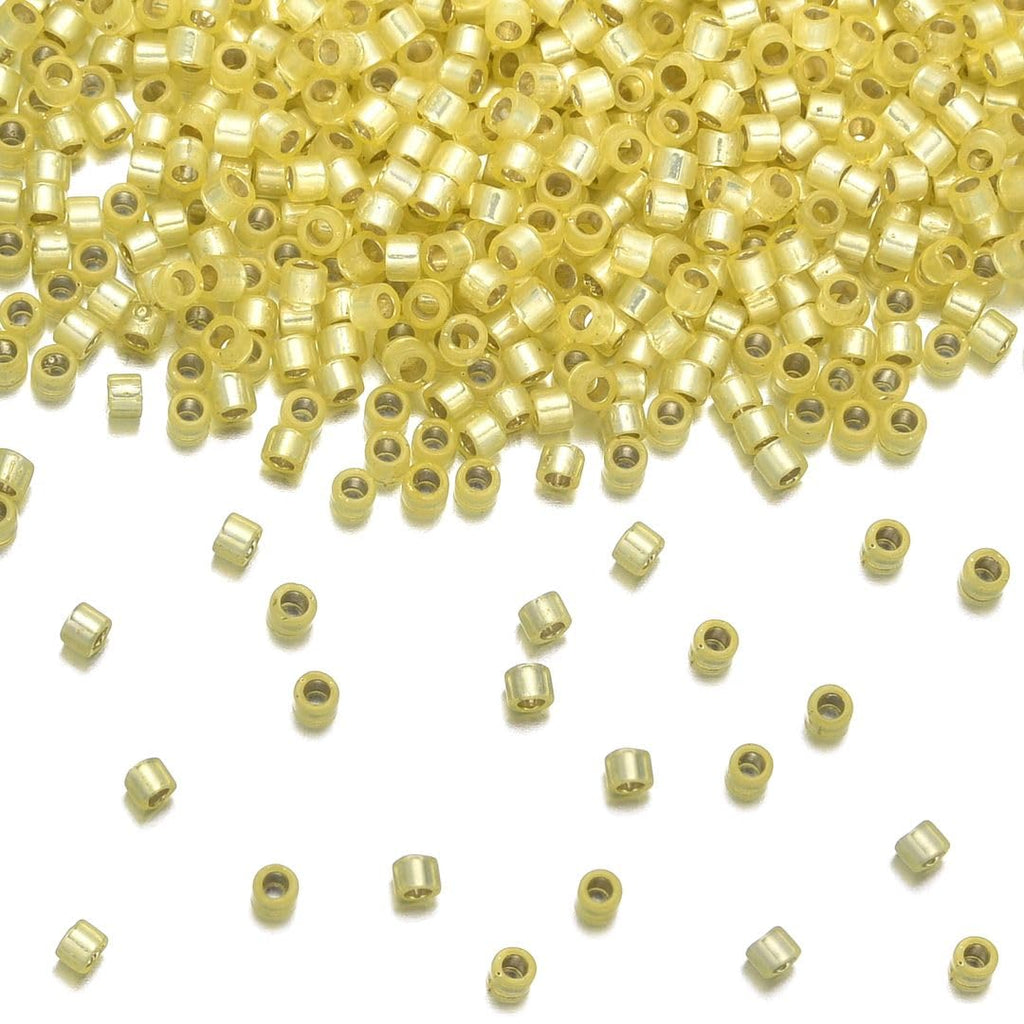 30g Miyuki Delica 11/0 Seed Beads, Matte 24Kt Light Gold-Plated DB334