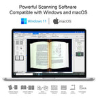 Large Format Book & Document Scanner, Capture Size A2/A3, 26MP USB Document Camera with Auto-Flatten, Fingerprint Removal Technologies, Multi-Language OCR, Compatible with Windows & macOS