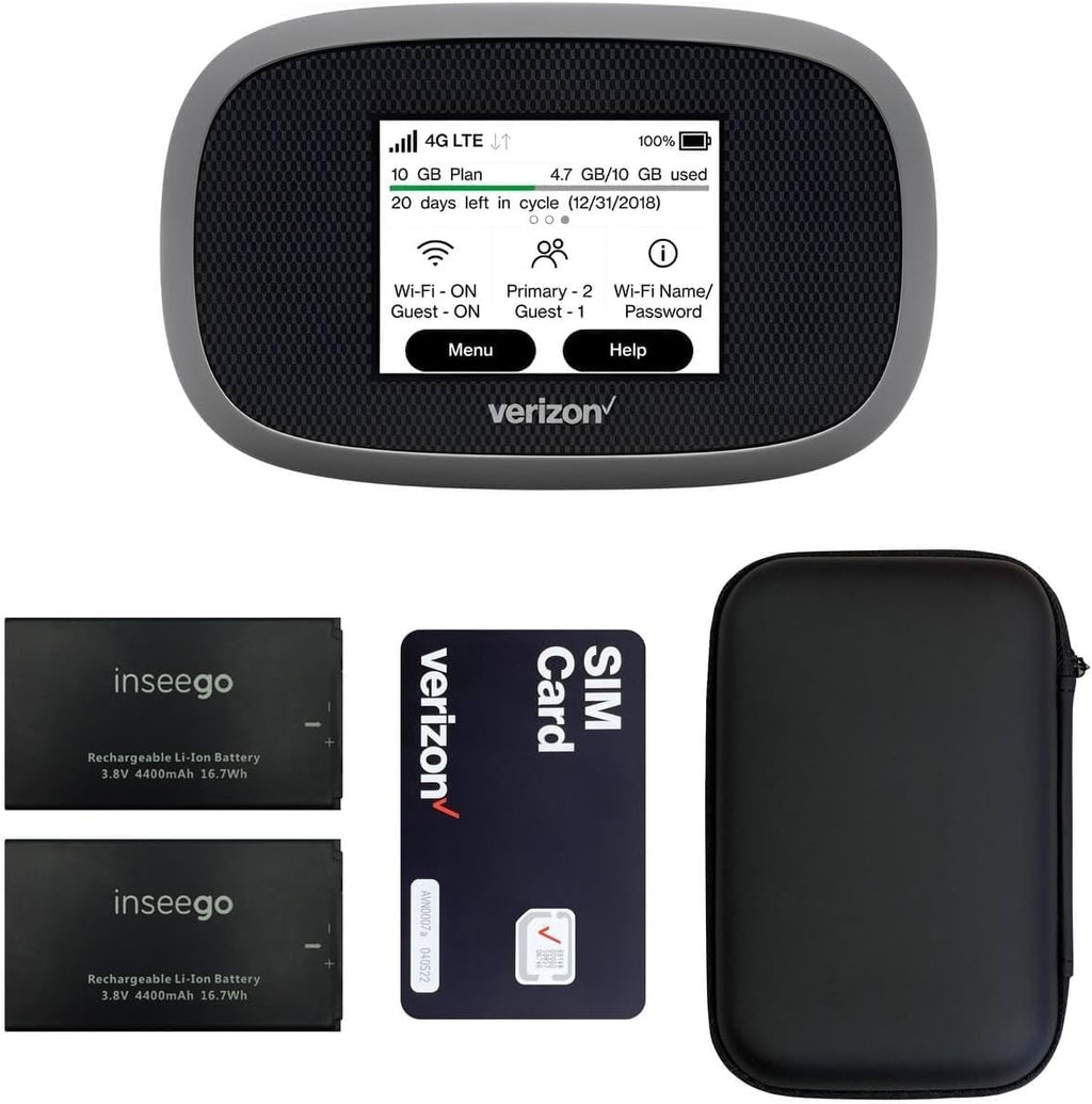 Verizon Wireless Jetpack Inseego MiFi 8800L | Free VPN Mobile Hotspot for Travel | 4G Mobile Portable WiFi | Unlocked Globally | Near 5G Speed up to 1200 Mbps | EVDO-LINK Bundle (Base)