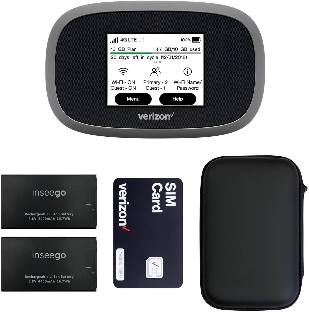 Verizon Wireless Jetpack Inseego MiFi 8800L | Free VPN Mobile Hotspot for Travel | 4G Mobile Portable WiFi | Unlocked Globally | Near 5G Speed up to 1200 Mbps | EVDO-LINK Bundle (Base)