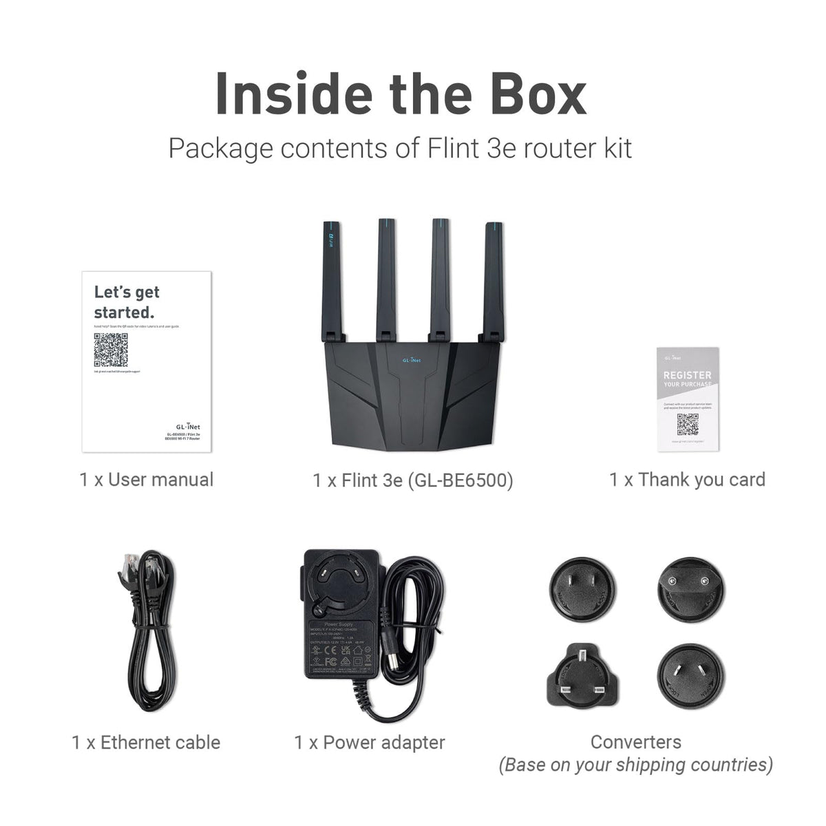 GL.iNet GL-BE6500 Flint 3e Wi-Fi 7 Router with VPN for Home and Gaming