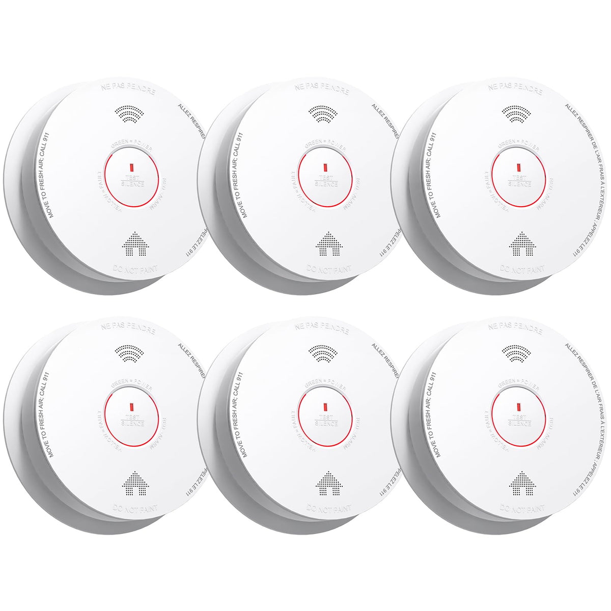 Siterlink Smoke Detectors 10 Year Sealed Battery Operated 6 Pack