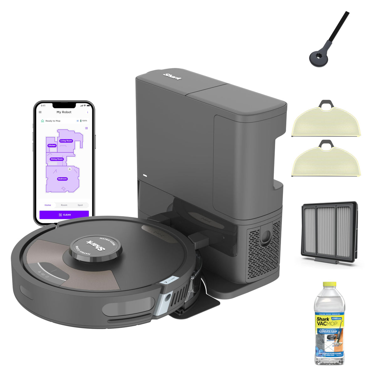 Shark Matrix Plus 2-in-1 Robot Vacuum & Mop, Black/Mocha Silver, AV2630WA