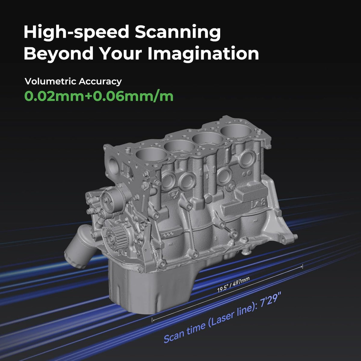 Creality 3D Scanner Raptor X for 3D Printing, 60fps 34 Cross Blue Laser & NIR WiFi 6 Consumer Handheld Scanner 0.02mm Accuracy, 24-Bit Fast Full-Color Scanning for Windows macOS