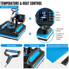 Topdeep Pro Heat Press 15x12 Inch, 5 in 1 Heat Press Machine with 30 OZ Tumbler Press, Swing Away T Shirt Pressing Machine, Combo Tumbler Heat Press Machine Sublimation for T-Shirt Tumblers Hat Cap