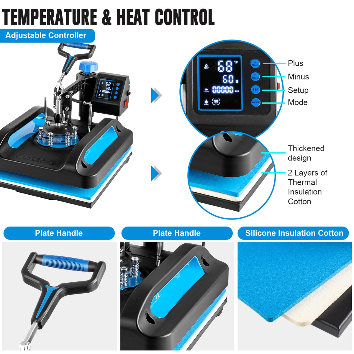 Topdeep Pro Heat Press 15x12 Inch, 5 in 1 Heat Press Machine with 30 OZ Tumbler Press, Swing Away T Shirt Pressing Machine, Combo Tumbler Heat Press Machine Sublimation for T-Shirt Tumblers Hat Cap