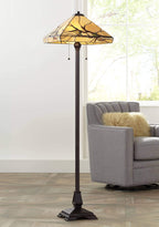 62" Tall Budding Branch Art Glass Floor Lamp Living Room