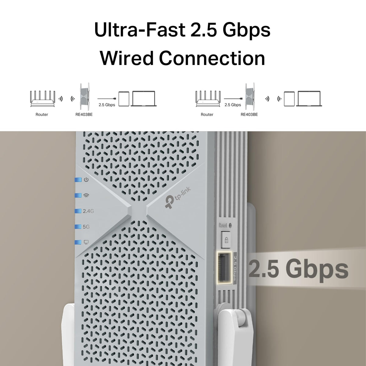 TP-Link BE6300 Wi-Fi 7 Dual-Band Range Extender RE403BE w/ 2.5G Port