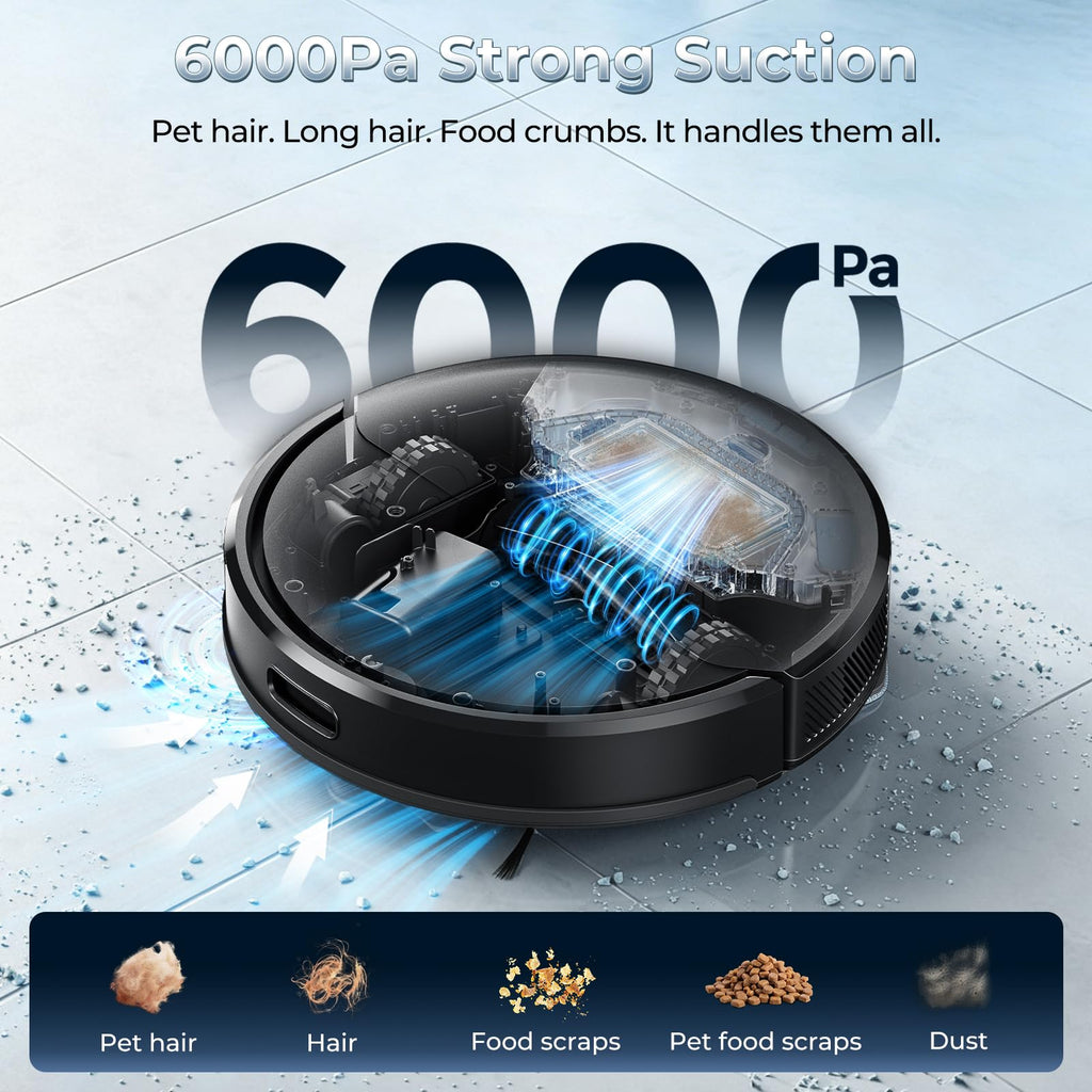 Robot Vacuum and Mop Combo, Self-Emptying, Up to 9 Weeks Self-Empty