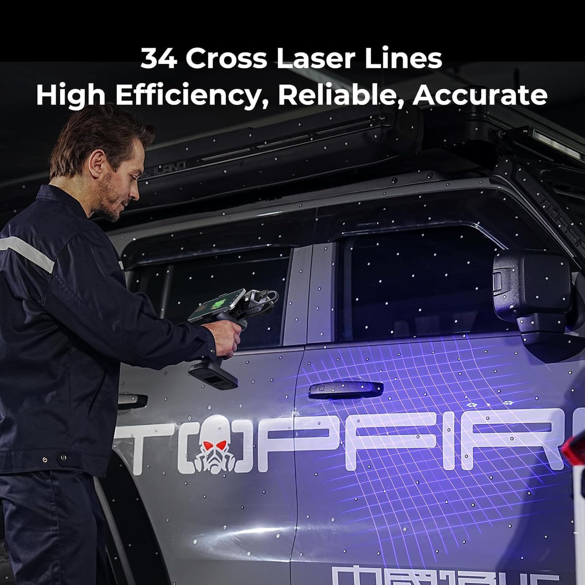 Creality 3D Scanner Raptor X for 3D Printing, 60fps 34 Cross Blue Laser & NIR WiFi 6 Consumer Handheld Scanner 0.02mm Accuracy, 24-Bit Fast Full-Color Scanning for Windows macOS