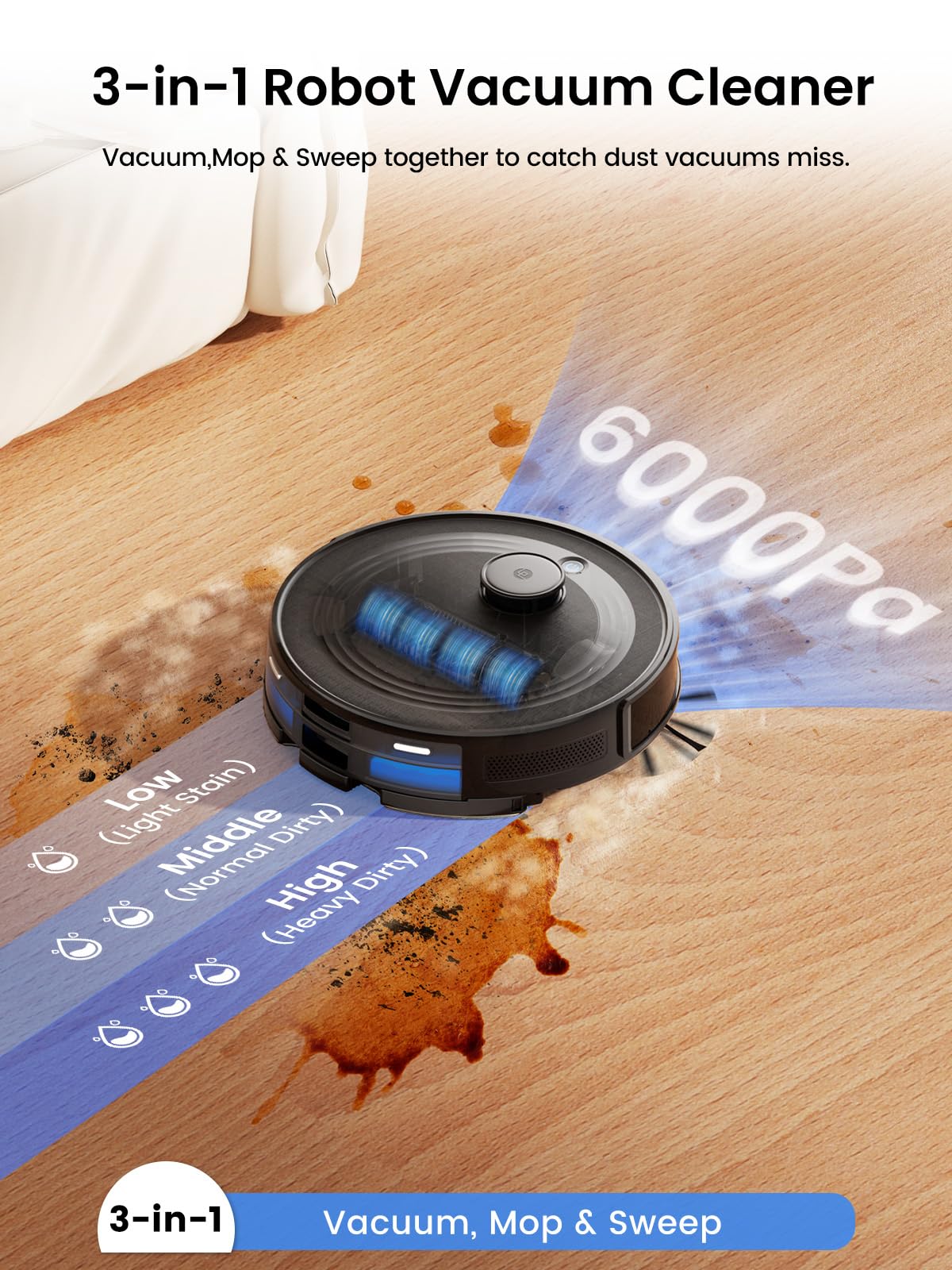 Lefant M2 Plus Robot Vacuum and Mop Combo, 75-Day Self-Emptying