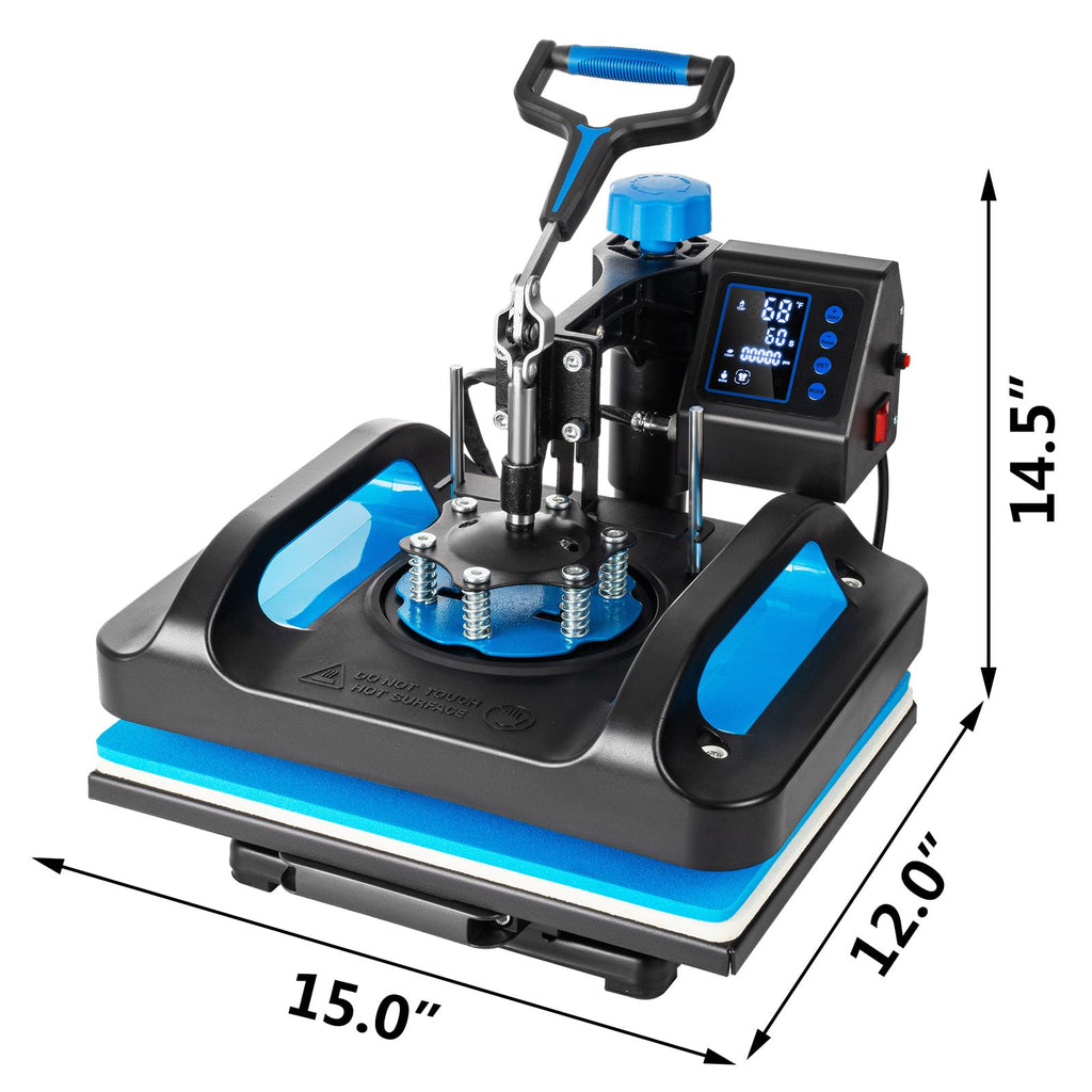Topdeep Pro Heat Press 15x12 Inch, 5 in 1 Heat Press Machine with 30 OZ Tumbler Press, Swing Away T Shirt Pressing Machine, Combo Tumbler Heat Press Machine Sublimation for T-Shirt Tumblers Hat Cap