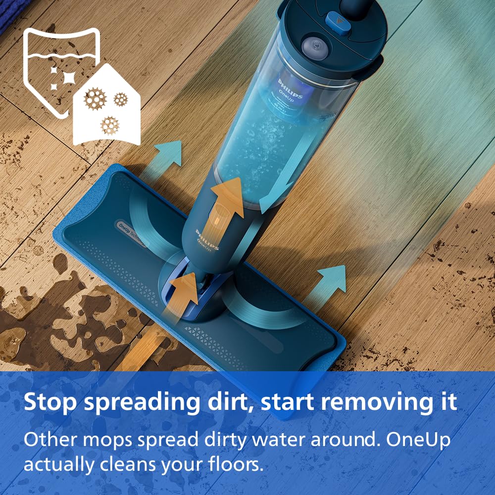 PHILIPS 3000 Series OneUp Cordless Electric Mop, Removes Dirty Water
