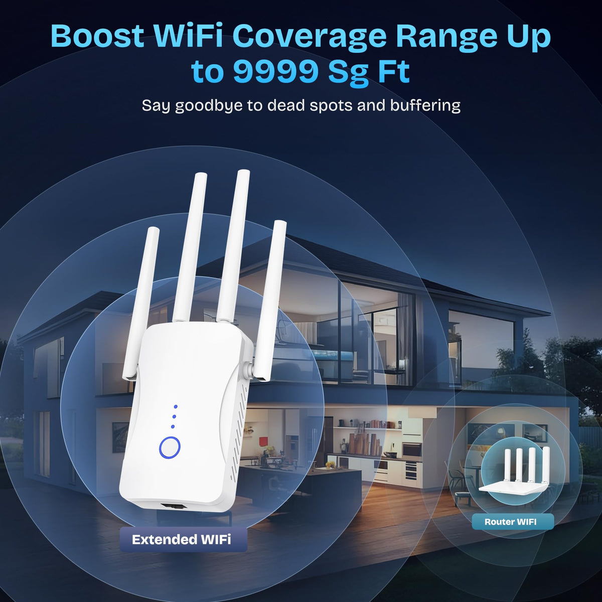 WiFi Extender, 2026 New 15X WiFi Extender Signal Booster 2.4GHz