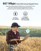 BrosTrend 5KM Wireless Bridge Point to Point Outdoor with 2X Gigabit Ports