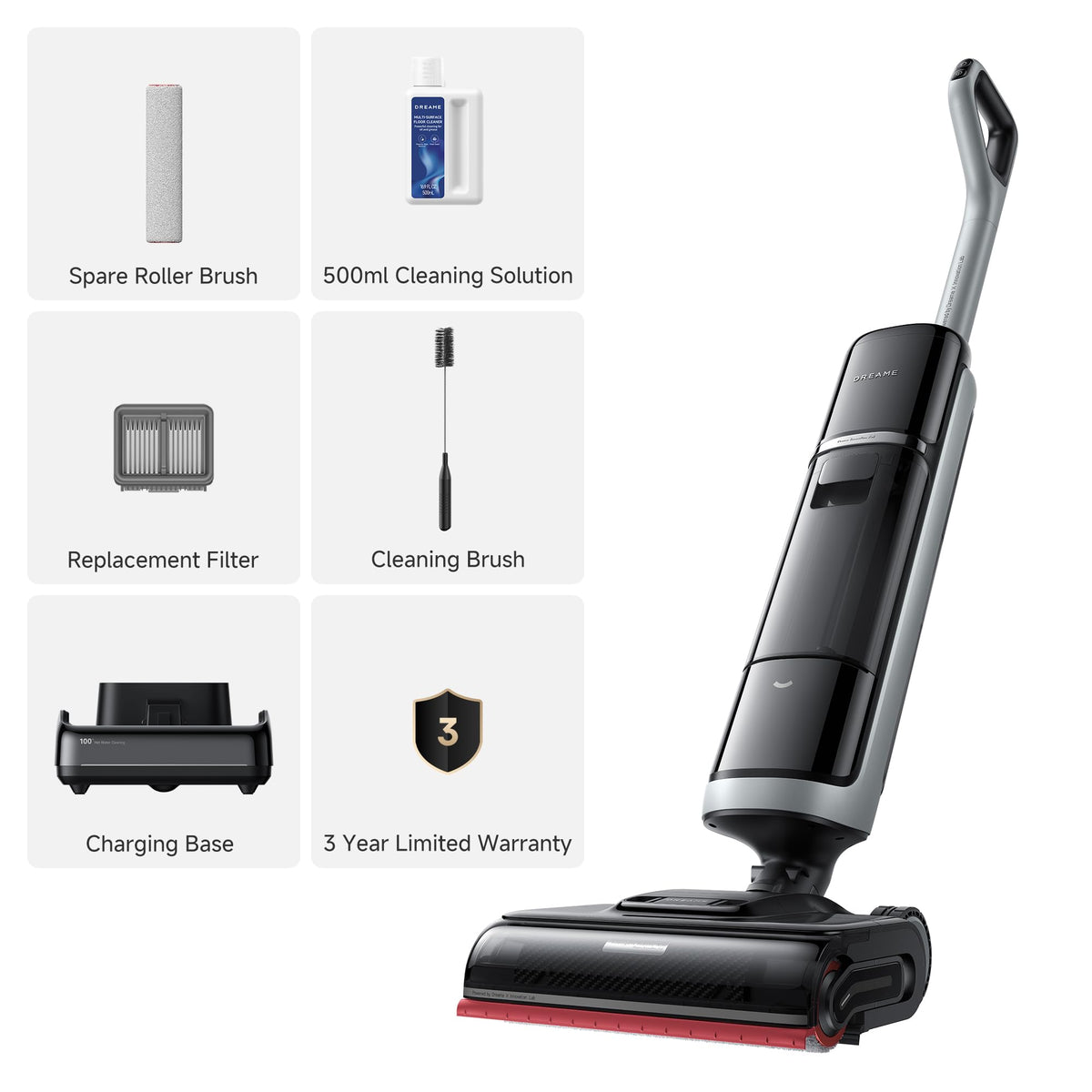 DREAME H15 Pro Wet Dry Vacuum and Mop, 185°F Heated Water Floor Cleaning