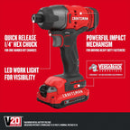 CRAFTSMAN V20 Cordless 8-Tool Combo Kit With Two 2.0 Ah Batteries and Charger (CMCK801D2)